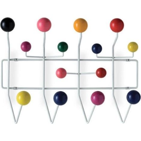 Porte-manteau classique Hang It All, patères murales de style moderne du milieu du siècle avec boules en bois massif peint couleur noyer (1/5)