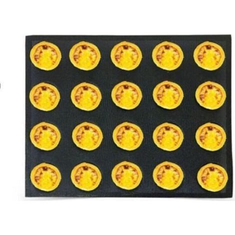 Moule En Silicone - 20 Alvéoles - Pour Mini Pizzas Hamburgers Et Petits Pains - 28 x 35 cm - Noir (1/4)