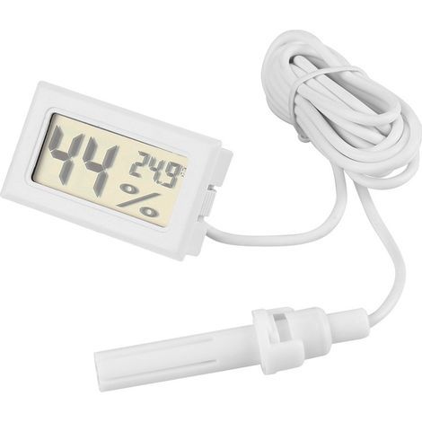 Thermometer Hygrometer with External Probe, Digital LCD, Range -50 to 70 Degrees, For Refrigerator Kitchen (1/5)