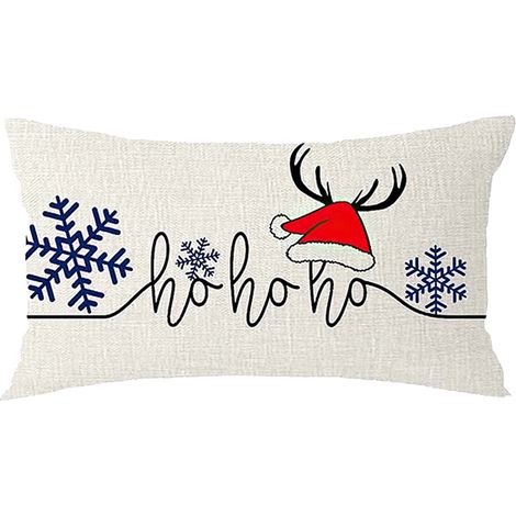 Housse de coussin Joyeux Noël, jeté de Noël style ferme, housse de coussin lombaire