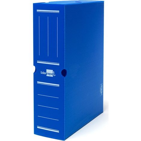 Caja archivo definitivo plastico Liderpapel 36x26x10 cm Azul (1/5)