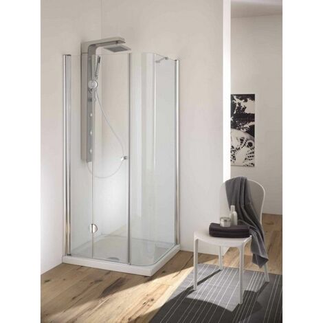 Box doccia angolare varie dimensioni con ante fisse e pieghevoli  80x80 cm  Argento (1/3)