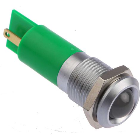 Voyant LED lumineux  Vert RS PRO, dia. 14mm, IP67 ( Prix pour 1 )