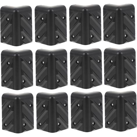 12 protège-coins pour meubles ABS noir pour coins pointus (1/5)
