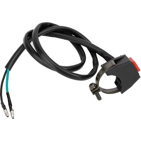 Bouton de klaxon universel de 22 mm (7/8 pouce) pour guidon de moto, avec câble. (1/5)