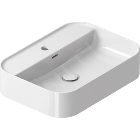Ravak Ceramic - Vasque à poser sur plan, 6x4 cm, avec trop-plein, un trou pour robinetterie, blanc XJX01155005 (1/5)