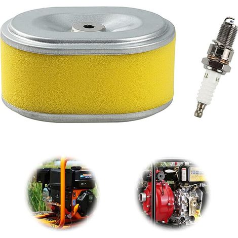 Filtres à air de rechange pour aspirateur avec bougie d'allumage Filtre à air pour Moteurs de Tondeuses pour Honda GX140 GX160 GX200 5HP 5,5HP 6,5 HP Pompe à eau de Générateur (1/5)
