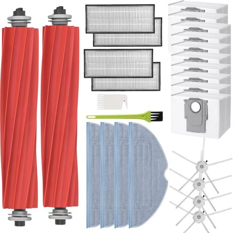 Pack accessoires + sac aspirateur pour Roborock S7 Pro Ultra / S7 MAxV Ultra - Sacs [lot 10]/Filtres/serpillère/brosses latérales/rouleaux extracteurs (1/4)