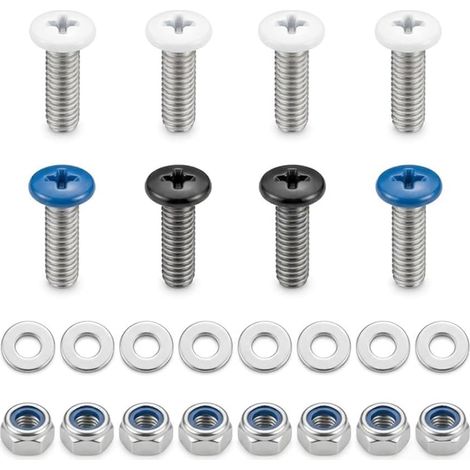 Kit Vis Fixation Plaque Immatriculation Moto M5 x 17mm Acier Inoxydable Support Plaque Immatriculation Scooter Moped Universel Résistant à la Corrosion avec Écrous Et Rondelles Kit (1/5)