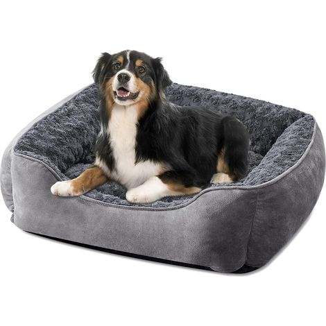 Panier Chien Lit pour Chien Coussin Chien Panier pour Chien Dehoussable Lavable Lit Chien Doux et Confortable Panier Grand Chien Antidérapant Paniers pour Chiens Gris XXL(106x80x23cm) (1/5)