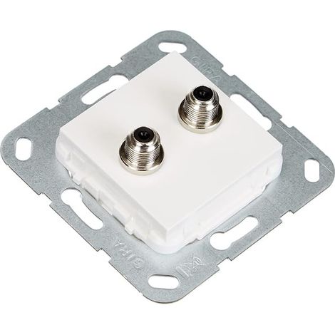 GIRA 565103 2 X SAT BLANC PRISE DE COURANT (1/2)