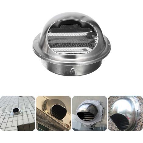 Grille d'aération inox 100/150mm, bouche de ventilation acier inoxydable, couvercle de sortie d'air (1/5)