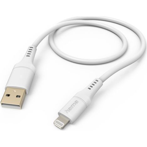 Cavo di ricarica flessibile Hama USB-A - Lightning 1,5 M Silicone bianco