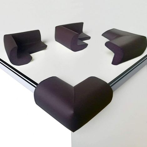 Coin de protection de pare-chocs de table souple épaissi et élargi pour protéger bébé quatre packs marron (1/5)