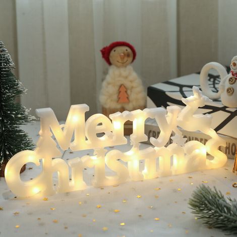 Mehrfarbige Lichterkette mit Weihnachtsbuchstaben, 14 LEDs, batteriebetrieben (1/5)