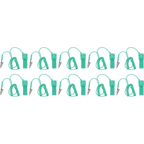 Bracelets antistatiques PU avec fil de terre, lot de 10, pour atelier électronique, dissipation statique fiable, poignet réglable, usage professionnel. (1/5)