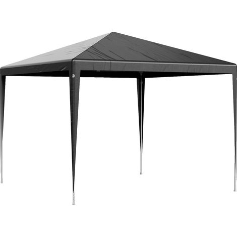 Gazebo, Auvent Imperméable, Murs Latéraux Amovibles, Gris 3x3M (1/2)