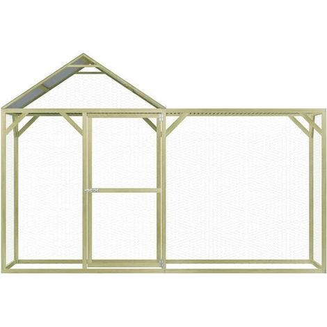 Poulailler de 3 x 1,5 x 2 mètres, en bois de pin trempé