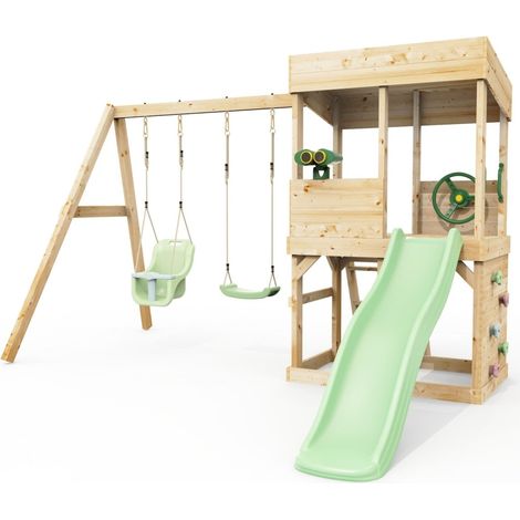 Rebo Lookout Tower with Double Swing, Wave Slide and Adventure Pack (1/4)