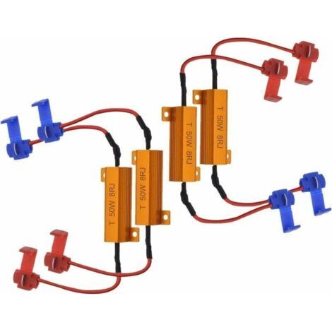 Stück 50W 8 Ohm LED-Lastwiderstände Scheinwerfer-Lastwiderstand Nebelscheinwerfer LED-Decoder Blinkerdraht-Decoderwiderstand (Behebt Hyperblinken, Warnunterdrückung)