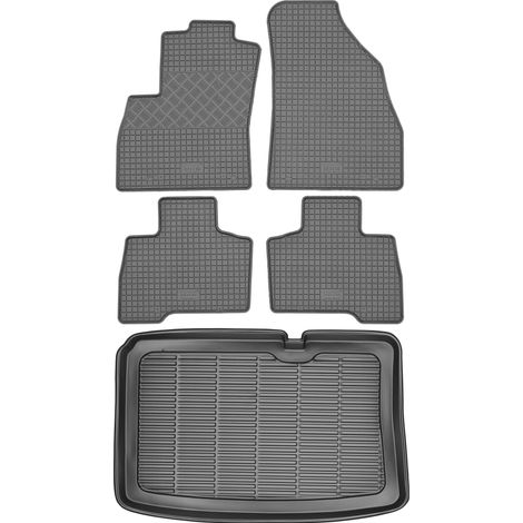 Set di tappetini in gomma per auto e tappetino per bagagliaio per Fiat Fiorino III VAN dal 2008 al 2018: tappetino per auto e tappetino per bagagliaio. (1/5)