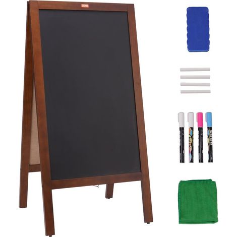 Affichez menus et promotions avec un panneau publicitaire extérieur, tableau noir magnétique pliable en bois (1/5)