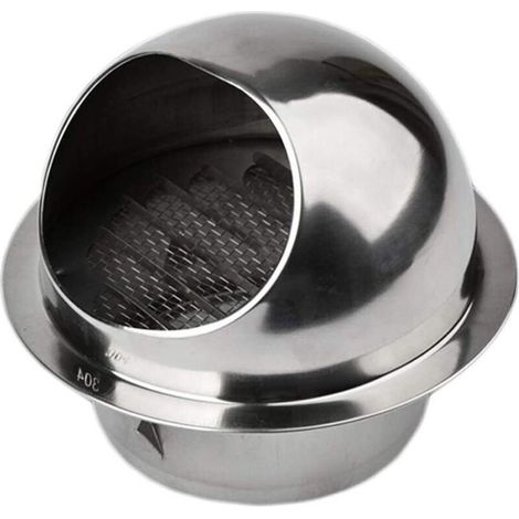 Grille d'Aération Ronde Grille Ventilation Hotte, Conduit Aérateur d'Air Grille de Ventilation en Acier Inoxydable avec Filet Anti-insectes, 100mm (1 Pcs) (1/5)
