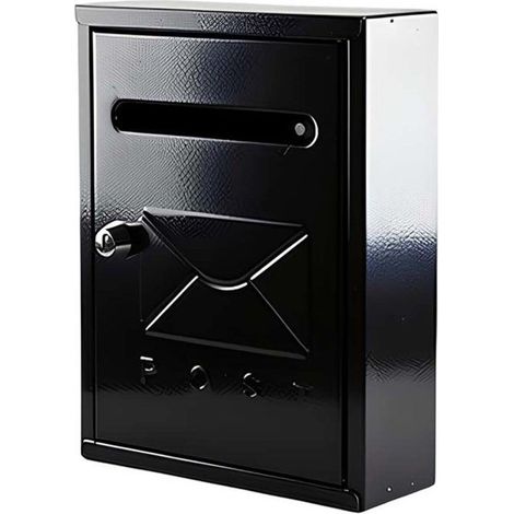 Boîte aux lettres - AVIZAR - 26×20×7.5 cm - Noir - Étanche - Antirouille - Murale