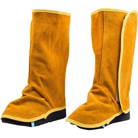 Guêtres de soudage en cuir, couvre-bottes et chaussures de soudage résistants au feu, couvre-pieds de protection de travail de soudeur résistants à la chaleur et à l'abrasion, protecteurs de c