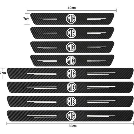(8 pièces pour MG) Protections de seuil de porte de voiture,motif fibre de carbone,autocollants pour MG MGGT MGRX5 MGRX8 MGHS MGZS MGZX MG3 MG5 MG6 (1/3)