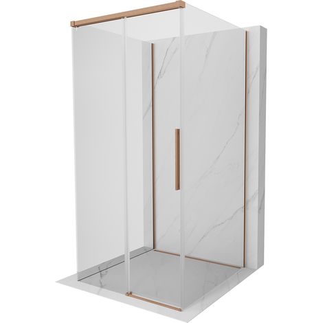 Mexen Rox-3S cabina doccia a 3 lati scorrevole 95 x 95 cm, trasparente, rame spazzolato - 8C2-095-095-65-00-3S (1/3)