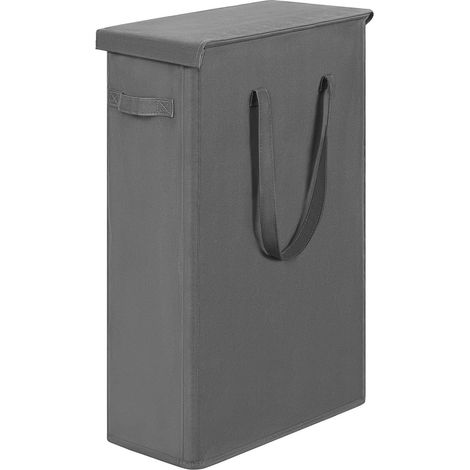 Panier à Linge Tissu Oxford avec Couvercle Panier à Linge Étroit de Grande Capacité Étroit Panier de Rangement des Vêtements (Gris) (1/5)