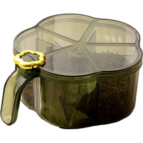 1 boîte à épices, compartiment multi-grilles pour sel, glutamate monosodique, essence de poulet, poivre et condiments, design transparent, PET alimentaire (1/5)