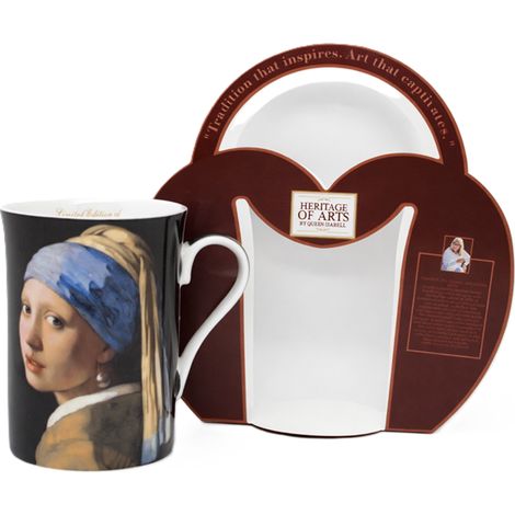 Taza de porcelana Vermeer "La joven de la perla" 300 ml, regalo de lujo (1/5)