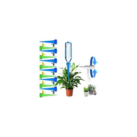 Set mit 12 automatischen Tropfbewässerungs-Tropfern mit langsamer Wasserabgabe – Tropfbewässerungssystem mit einstellbarem Steuerventil – Designschalter für Gartenpflanzen (1/5)
