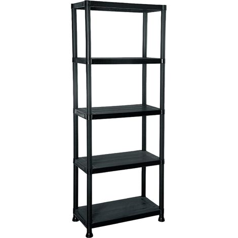 Estantería Almacenaje Resina 5 Baldas 60x30x173 cm Fabricada en Plástico Polipropileno Reciclado Resiste 25 Kg por Estante / Hasta 125 Kg Incluye Fijaciones a Pared Multiusos Hogar Trastero Cocina THW (1/5)