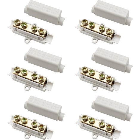 6 Pcs Connecteurs de Câble Bornier en Laiton 1000V 100A épissure 2,5-16mm² Fil Universel avec Double vis et Coque Ignifuge, pour Ménage, Industriel, Boîte de Distribution (1/5)