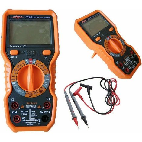 TRADE SHOP - Multimetro Digitale Tester Professionale Volt Ampere Farad Ohm Puntali Vc99 - (1/5)