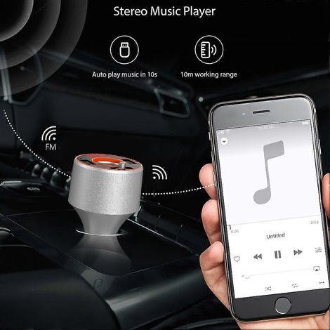 CACAGOO Kabelloser 4.2 FM-Transmitter Stereo Freisprecheinrichtung Autokit mit USB-Stick, MP3-Player, 80 W Zigarettenanzünder
