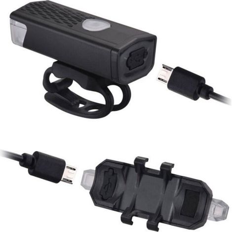 Phare Vélo - Avant Et Arrière Rechargeable USB - Étanche IPX4 - Double Lumière LED - 1 Pièce (1/4)