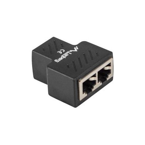 Adattatore Lanberg, connettore di rete splitter RJ-45 - RJ-45 X2 schermato (1/4)