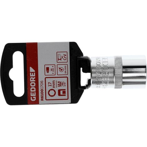 R61001706 Inserto per chiave a bussola 1/2" 6 facce 17 mm Lunghezza 38 mm (1/4)