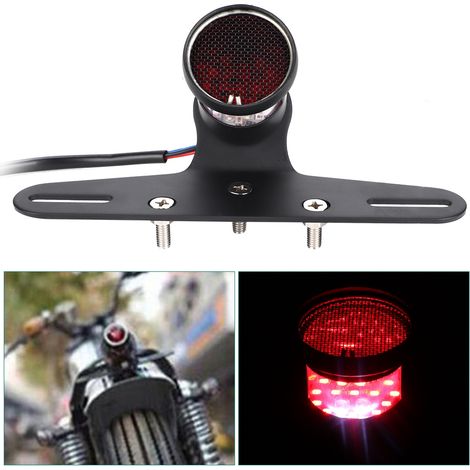 LED-Motorradrücklicht im Vintage-Stil, universelles Bremslicht mit Kennzeichenhalterung, Signalleuchte für klassische Motorräder