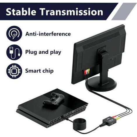 Adaptateur RCA vers HDMI - Conversion 1080P Pas de pilote requis - Consoles rétro (1/5)