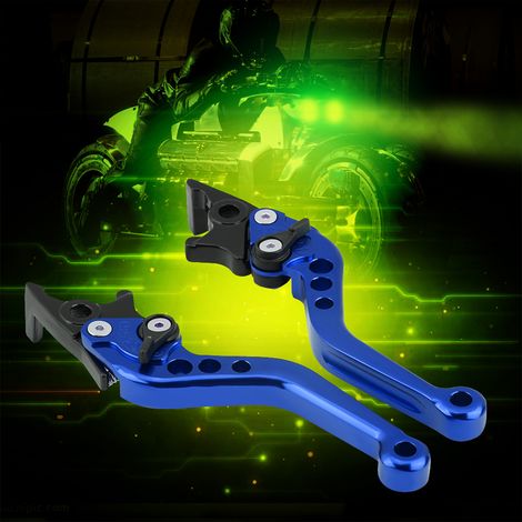 1 Paire de Levier de Frein CNC Aluminium pour Moto Scooter Double Disque Bleu (1/5)