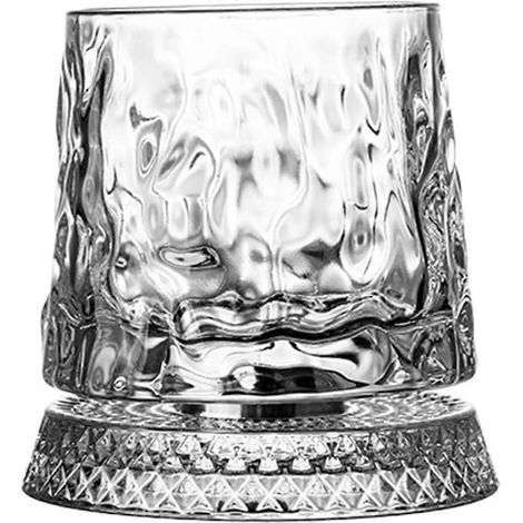 Verres à whisky rotatifs 360° verres à cocktail en cristal taillé style Old Fashioned pour anniversaires et fêtes (1/5)