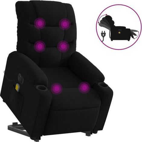 Fauteuil de massage électrique inclinable en tissu noir (1/5)