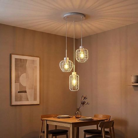 Lampada a sospensione a LED, lampada da sala da pranzo, regolabile in altezza, bianca, D 37,5 cm (1/5)