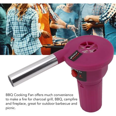 Soffiatore elettrico portatile da 5 V per barbecue con cavo USB, mini soffiatore a carbone ricaricabile per campeggio all'aperto, escursionismo, picnic, barbecue (1/4)
