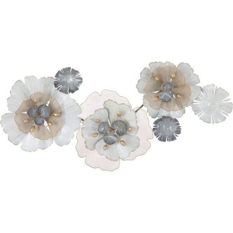 Pannello con fiori decorativi in ferro colore chiaro per decorazioni ambienti (1/5)